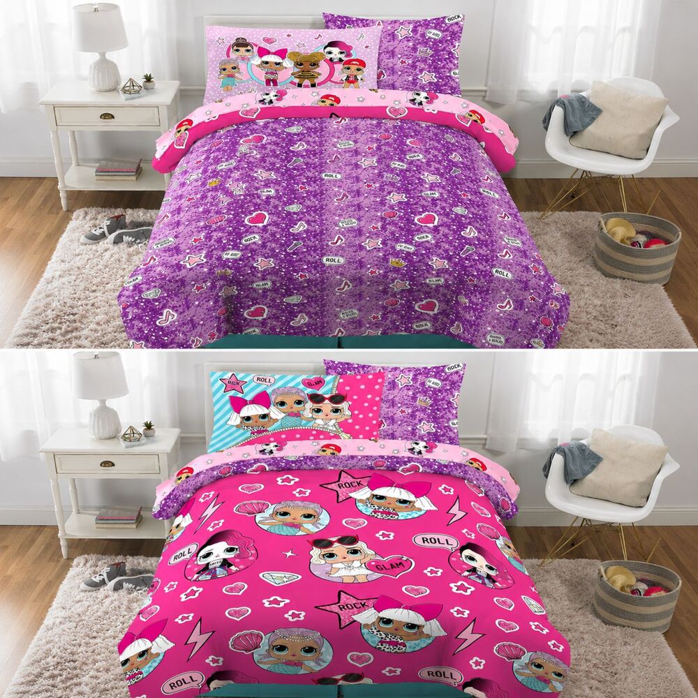 LOL Surprise 5 Piece Twin Bedding Set Comforter Sheets & Sham Girls